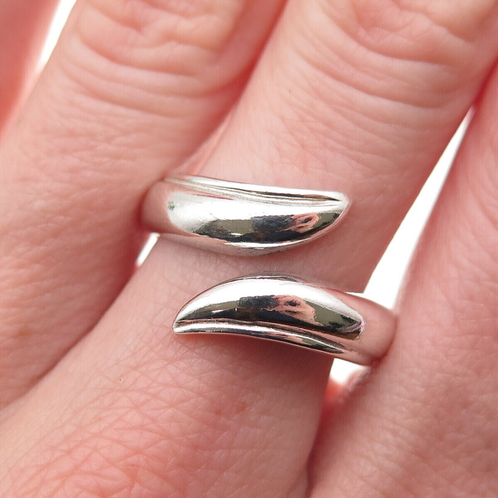MWS Mark Wasserman Samara Sterling Silver Vintage Adjustable Bypass Ring Size 9
